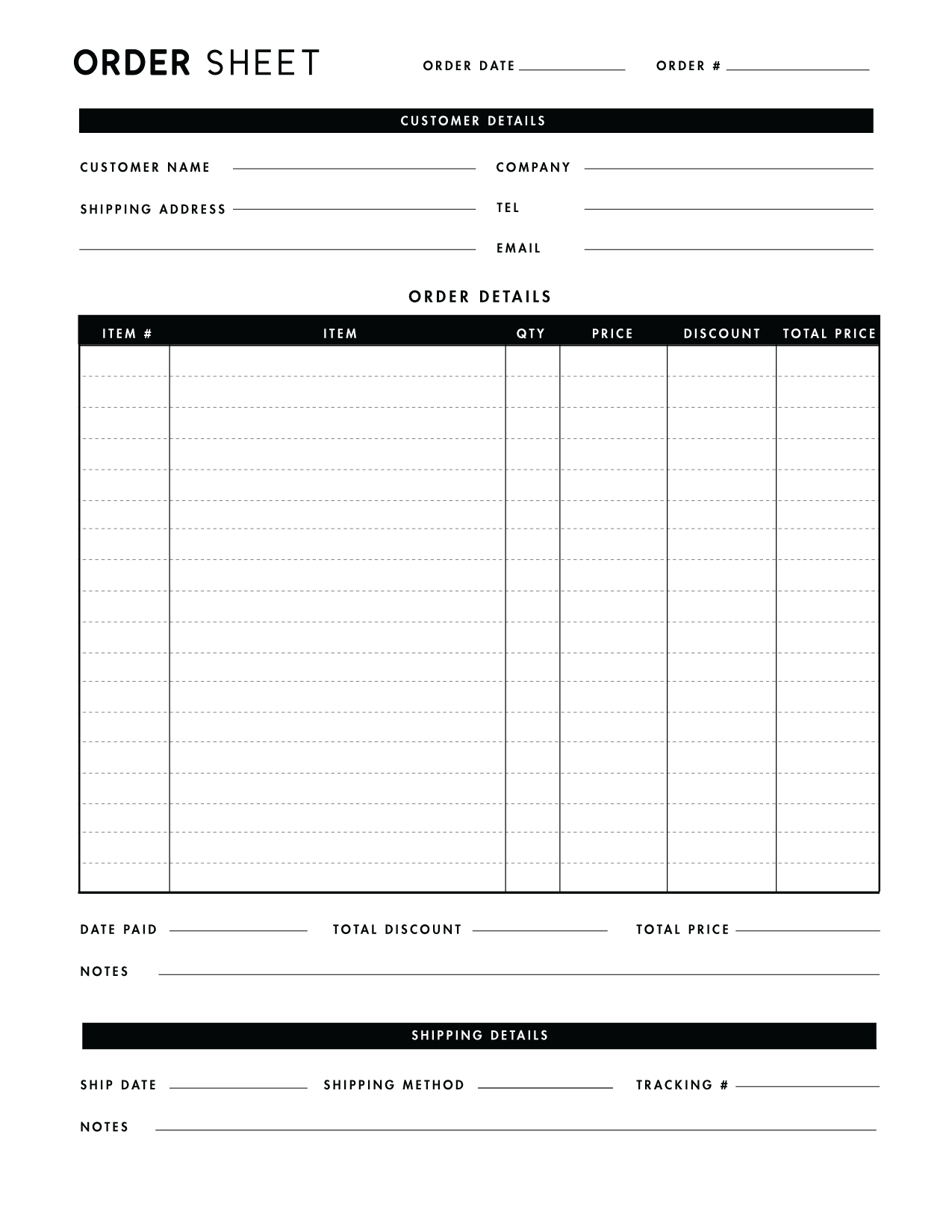 Free Printable Purchase Order Template - World Of Printables pertaining to Free Printable Order Forms