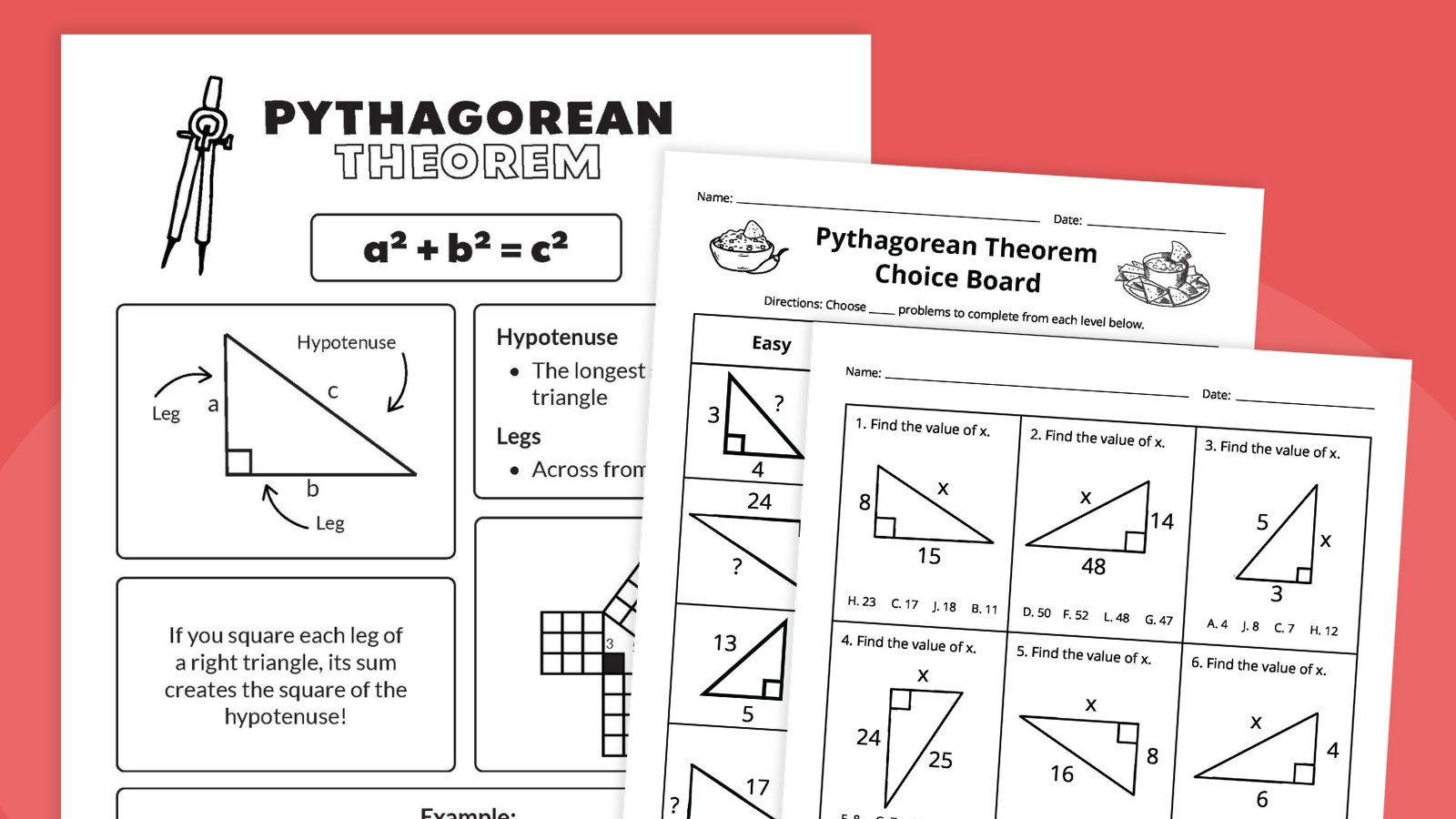 Free Printable Pythagorean Theorem Worksheet Bundle with regard to Free Printable Pythagorean Theorem Worksheets