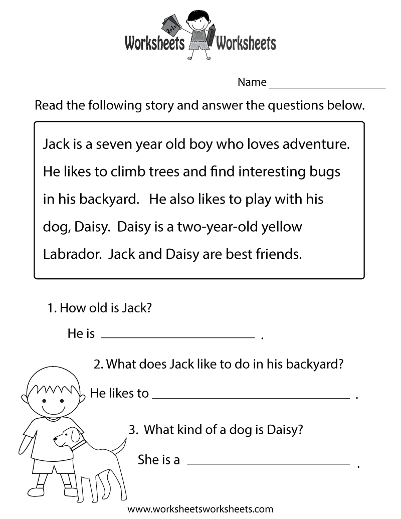 Free Printable Reading Comprehension Practice Worksheet with Free Printable Reading Passages With Questions