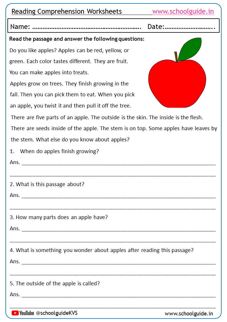 Free Printable Reading Comprehension Worksheets within Free Printable Comprehension Worksheets For Grade 5