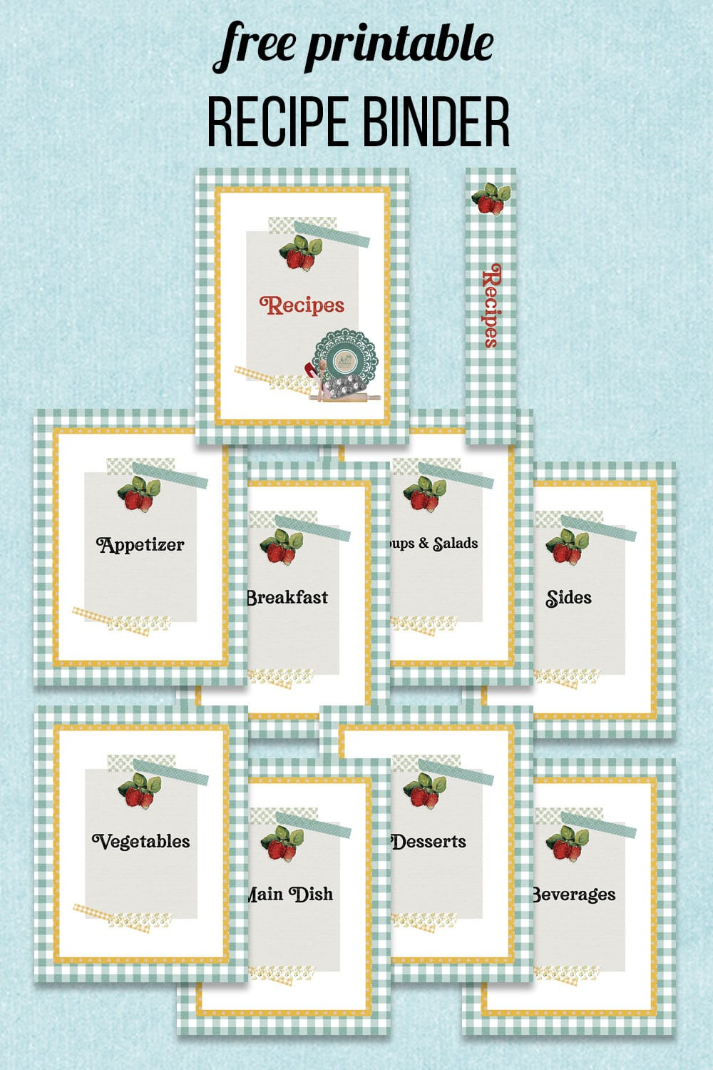 Free Printable Recipe Binder regarding Free Printable Recipe Dividers