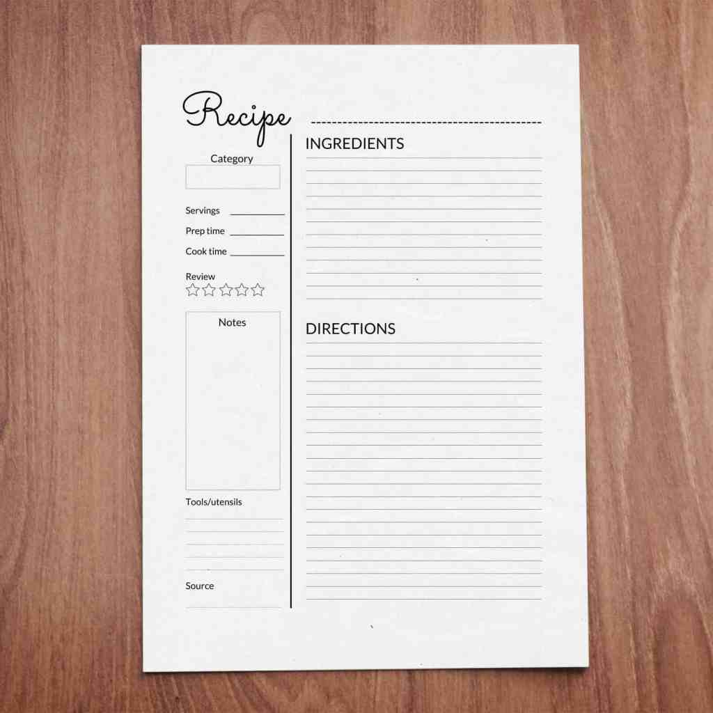 Free Printable Recipe Cards And Pages - Planning Calm From Chaos inside Free Printable Recipe Page Template