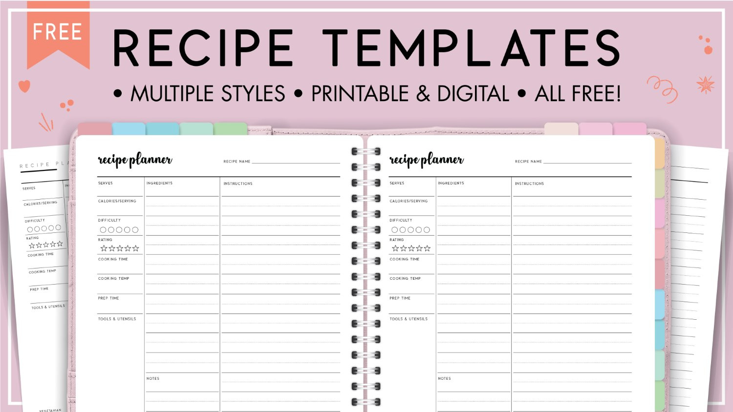 Free Printable Recipe Templates - World Of Printables inside Free Printable Recipe Page Template