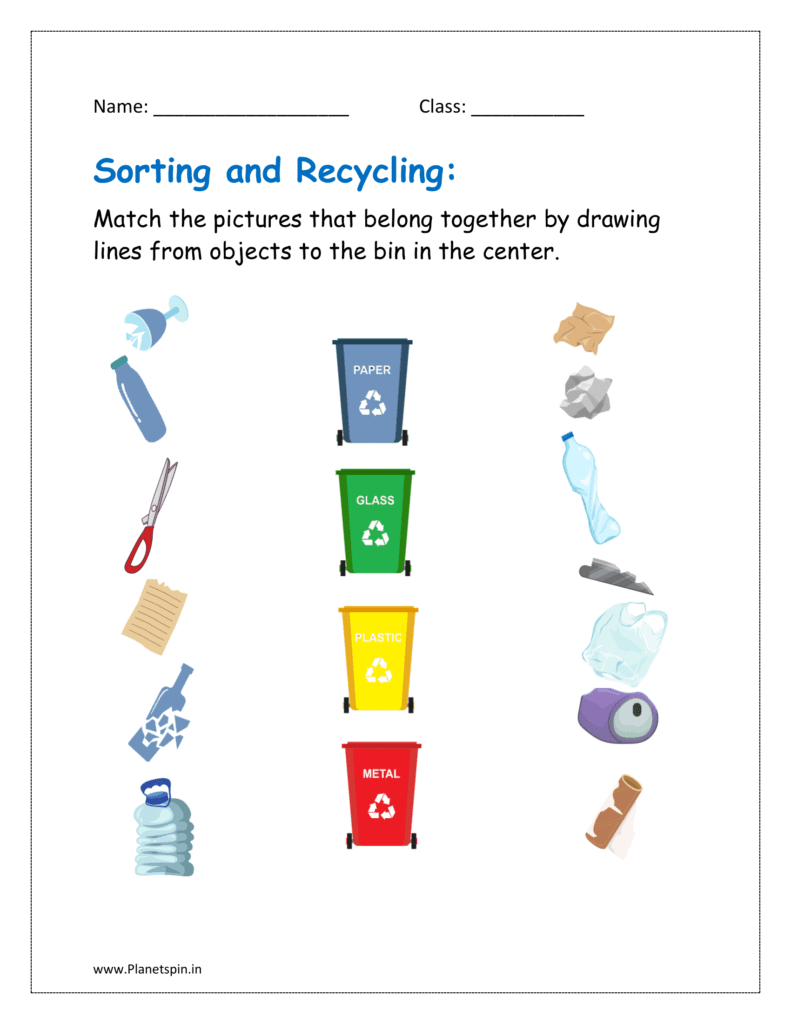 Free Printable Recycling Worksheets For Kindergarten throughout Free Printable Recycling Worksheets