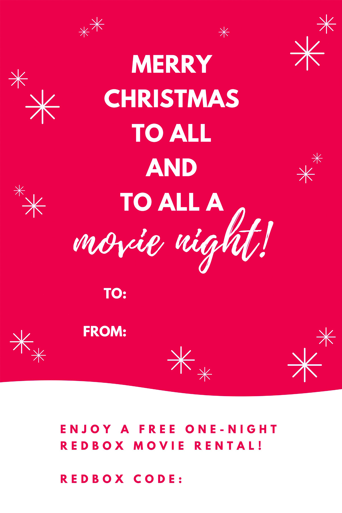 Free Printable: Redbox Movie Christmas Gift Tags - Maurine Dashney in Free Printable Redbox Gift Tags
