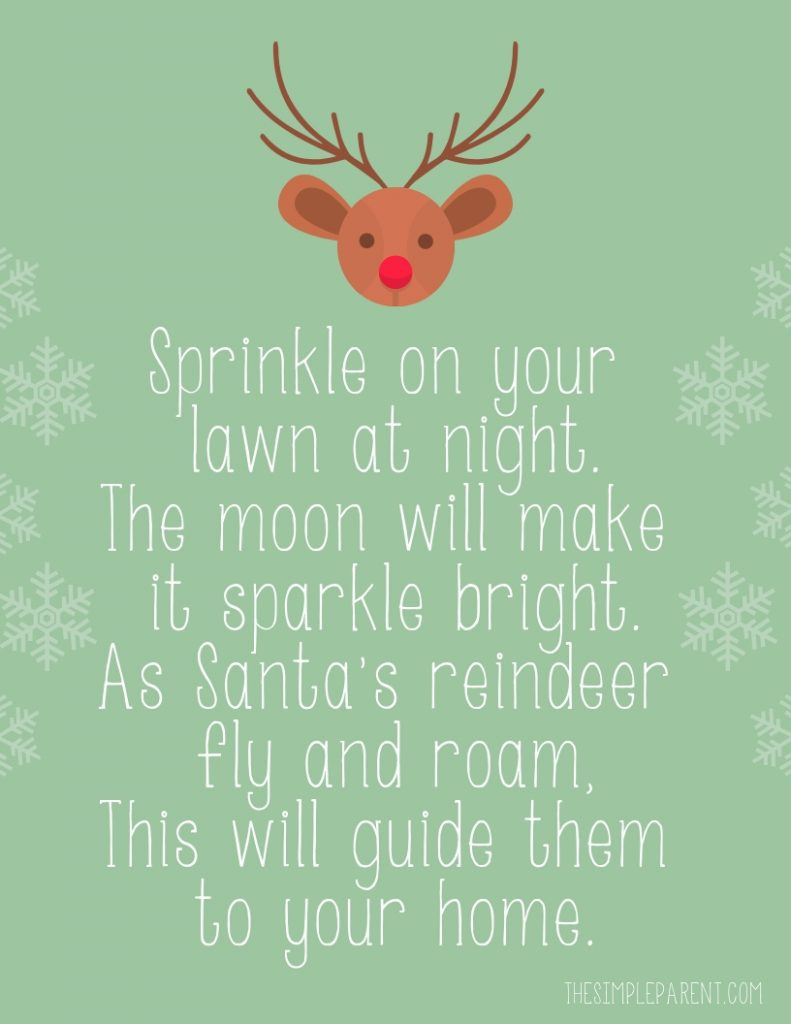 Free Printable Reindeer Food Poem &amp;amp; Farmhouse Bucket Craft - The within Free Printable Reindeer Dust Poem