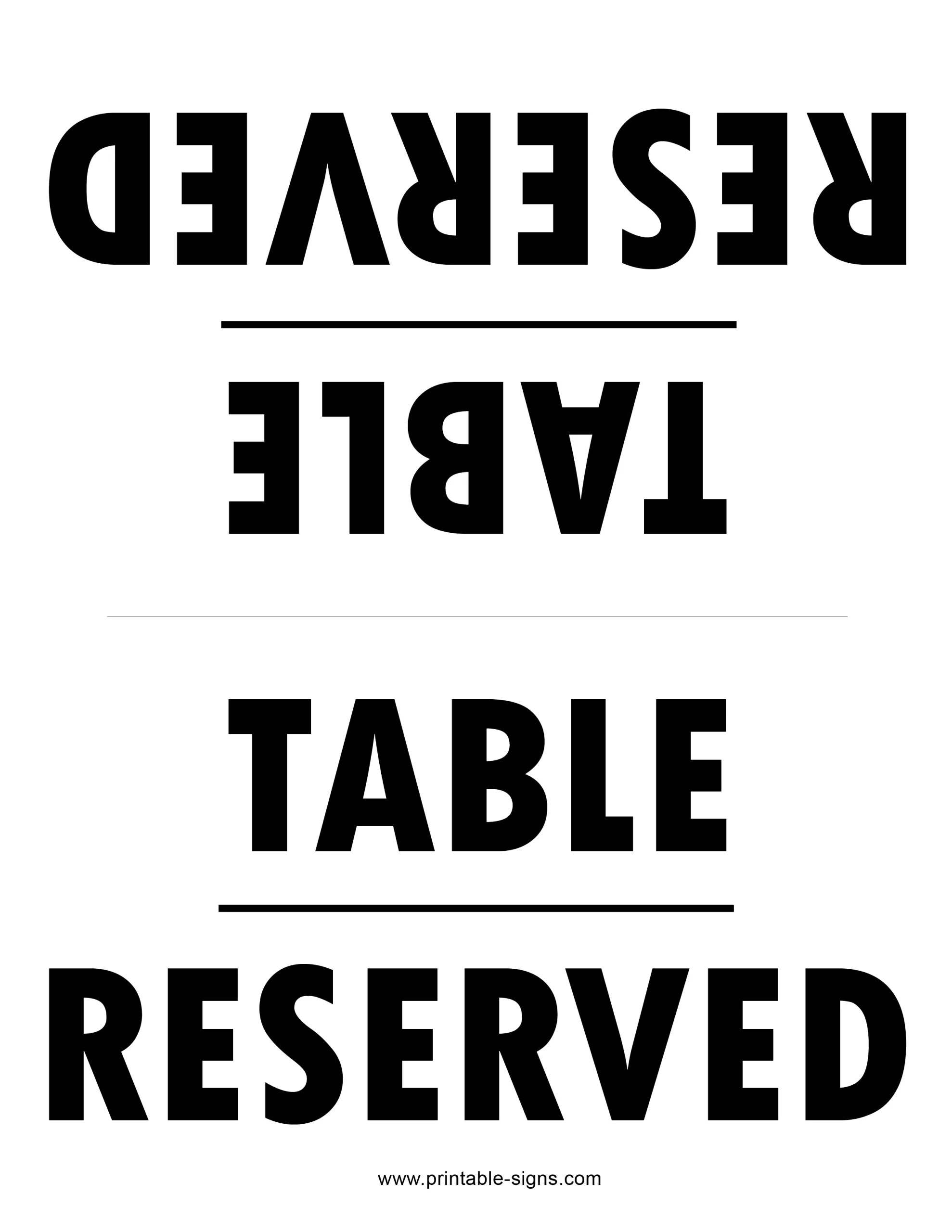 Free Printable Reserved Seating Signs For Your Wedding Ceremony within Free Printable Reserved Table Signs