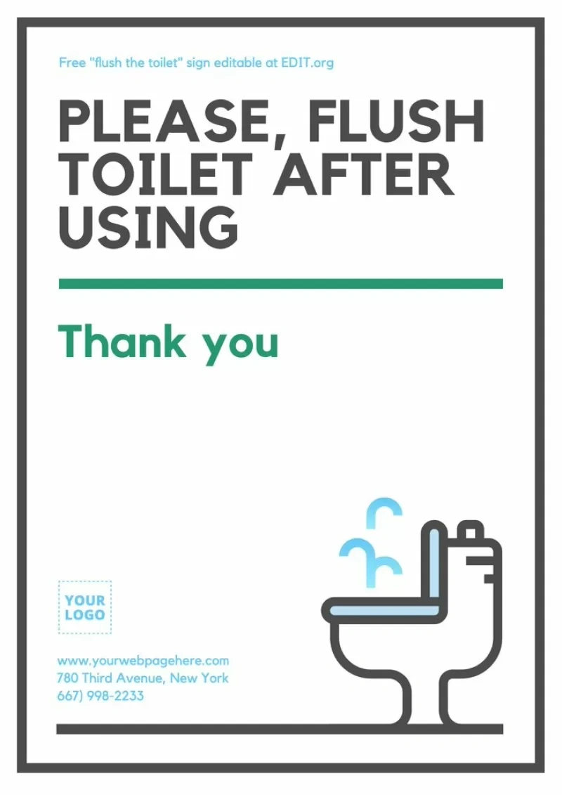 Free Printable Restroom Signs in Free Printable Please Flush Toilet Sign
