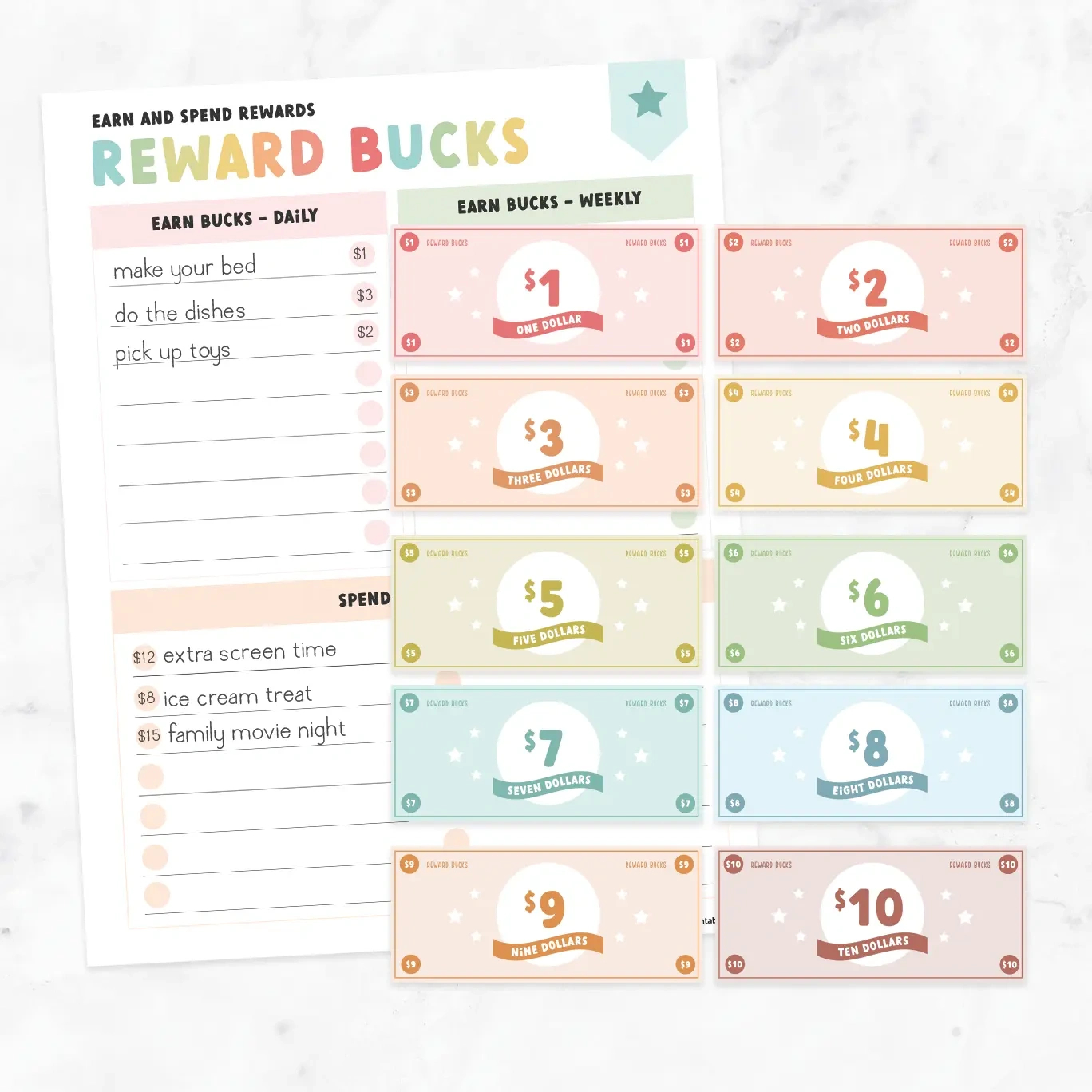 Free Printable Reward Bucks For Kids - Favorite Printables with regard to Free Printable Chore Bucks