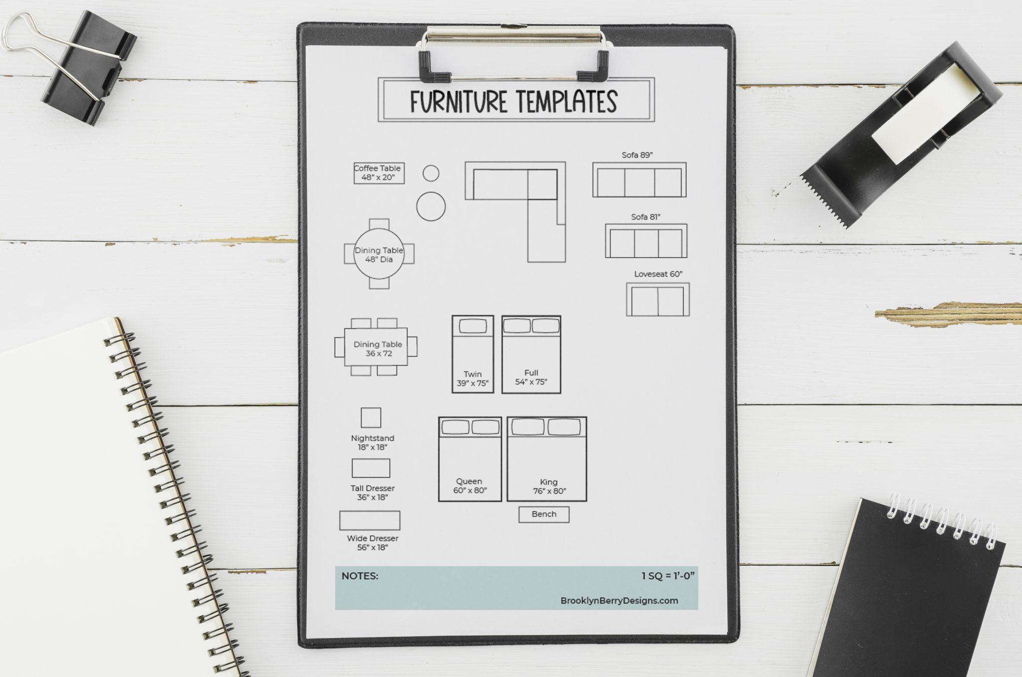 Free Printable Room Planner - Brooklyn Berry Designs inside 1 8 Inch Scale Furniture Templates Printable Free