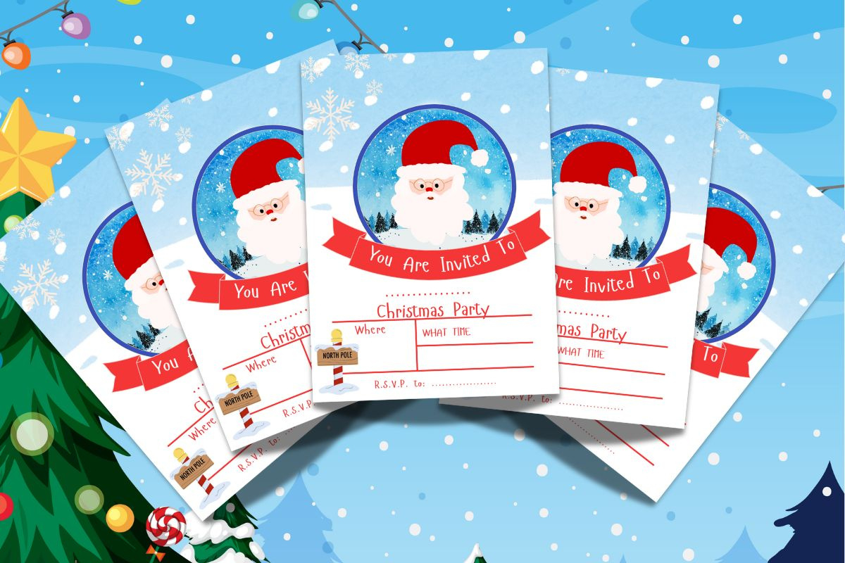 Free Printable Santa Christmas Party Invitations ⋆ Extraordinary for Free Printable Personalized Christmas Invitations