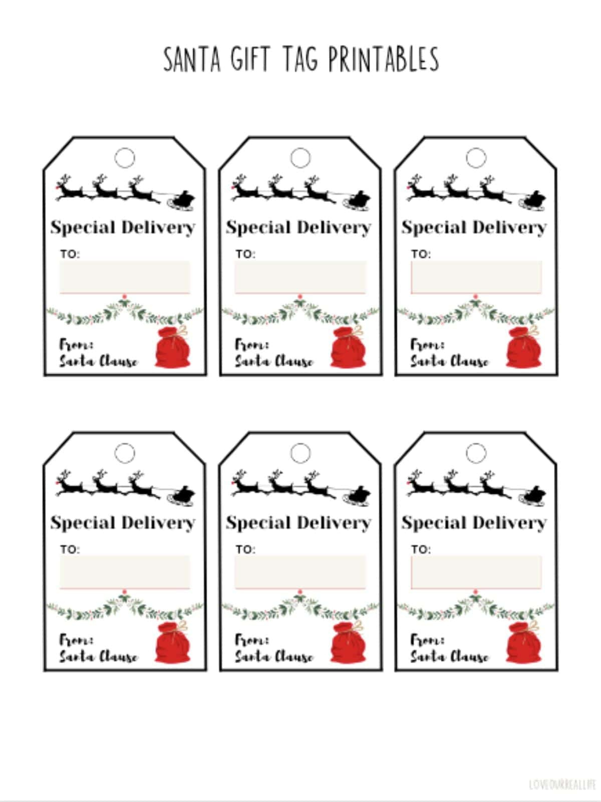 Free Printable Santa Gift Tags (Download Instantly To Print throughout Free Printable Santa Gift Tags