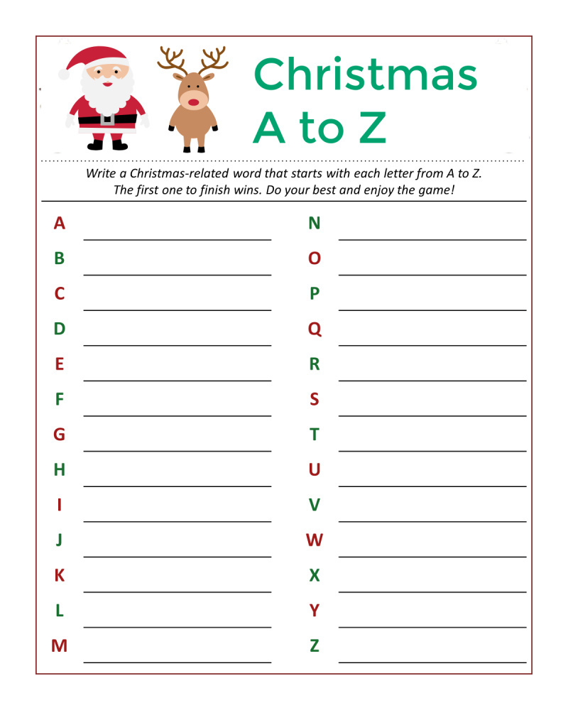 Free Printable Santas Christmas Word Game - Mama Likes This for Free Holiday Games Printable