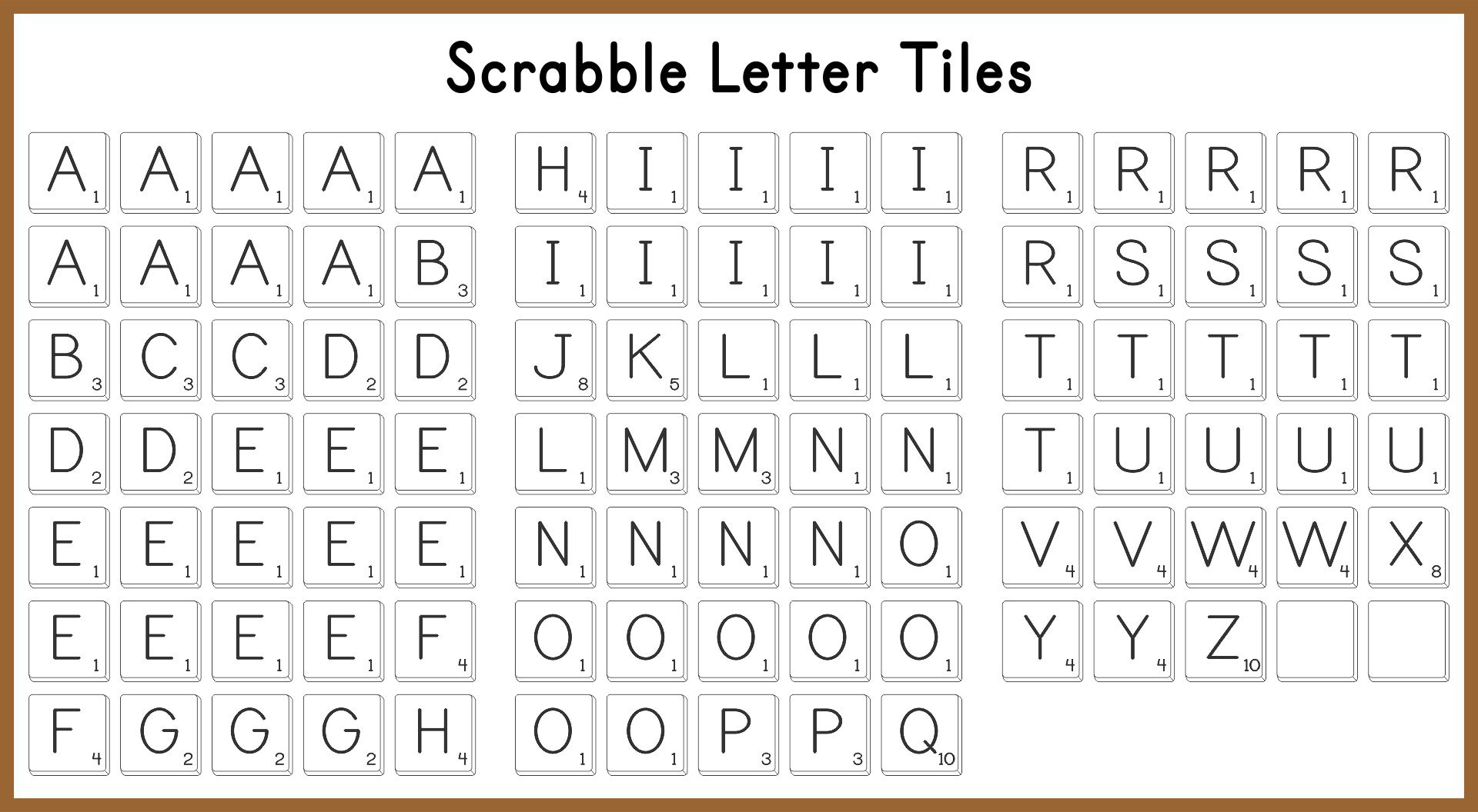 Free Printable Scrabble Tiles - Great Replacement Or Lunch Game regarding Free Printable Scrabble Tiles