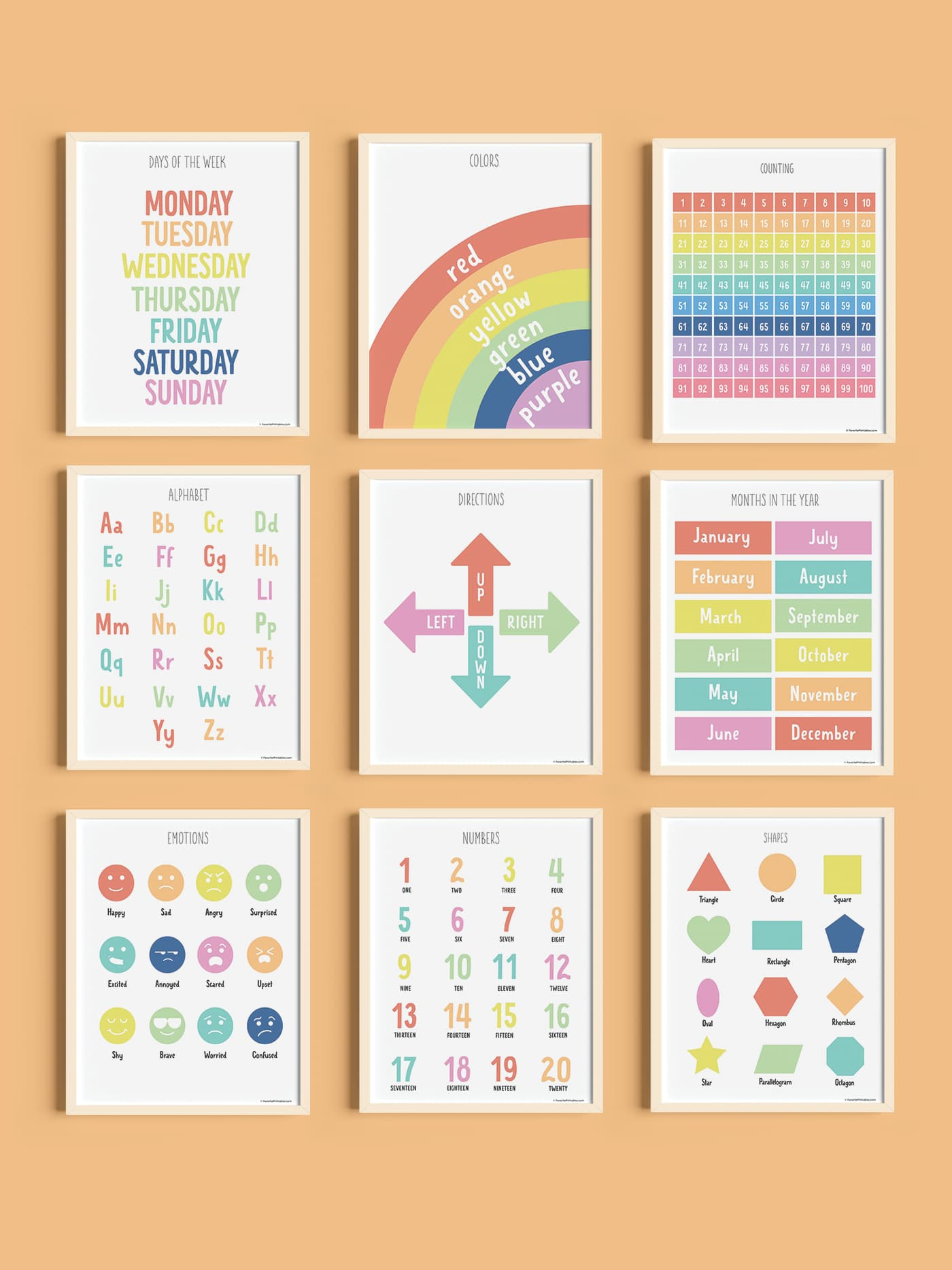 Free Printable Set Of 10 Educational Posters - Favorite Printables throughout Free Printable Preschool Posters