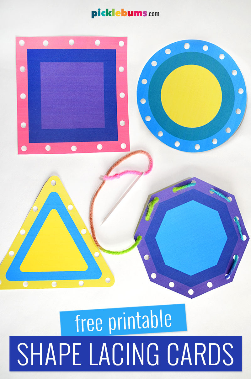 Free Printable Shape Lacing Cards - Picklebums throughout Free Printable Lacing Cards