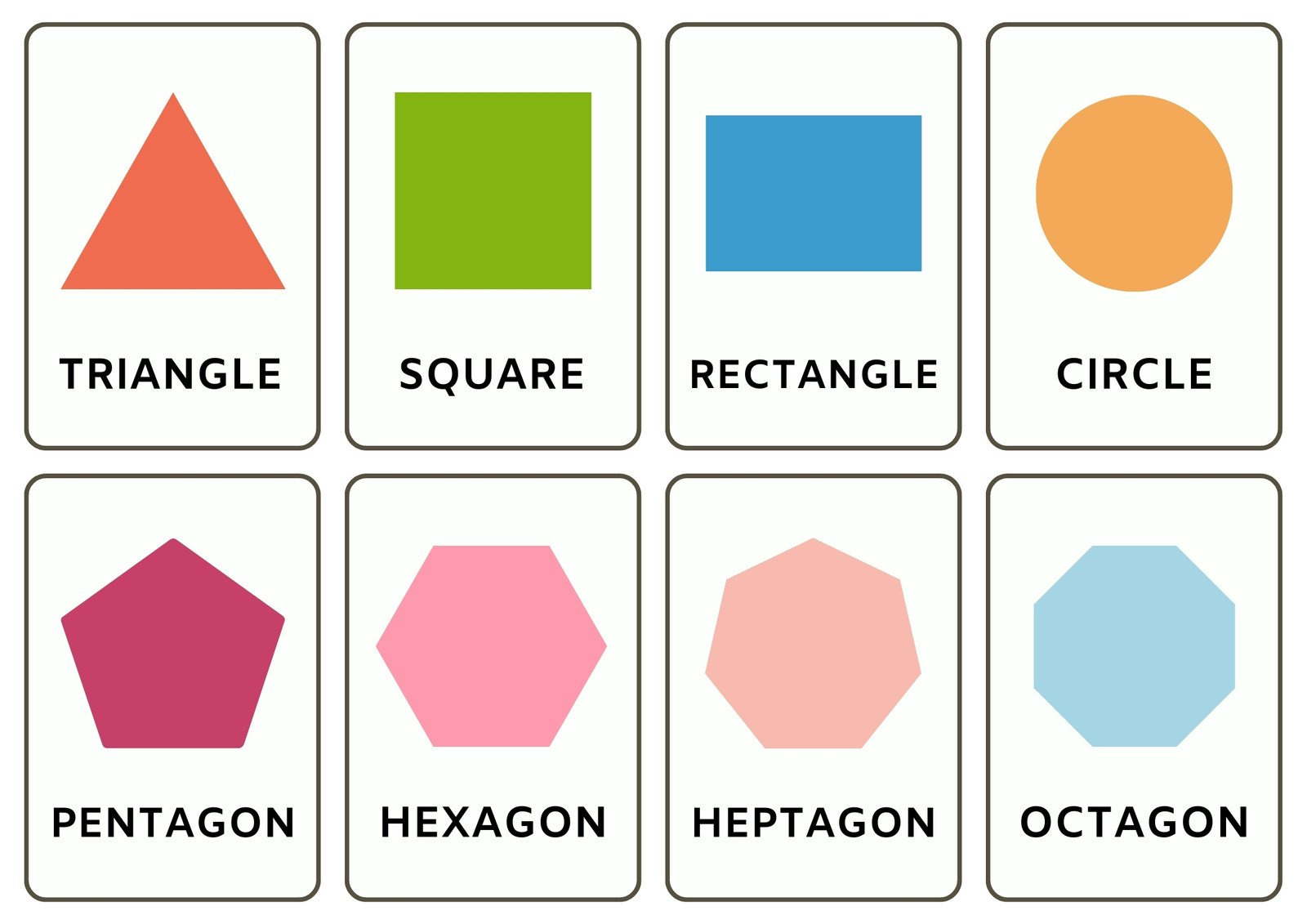 Free Printable Shapes Flashcards Templates | Canva - Worksheets throughout Free Printable Shapes Templates