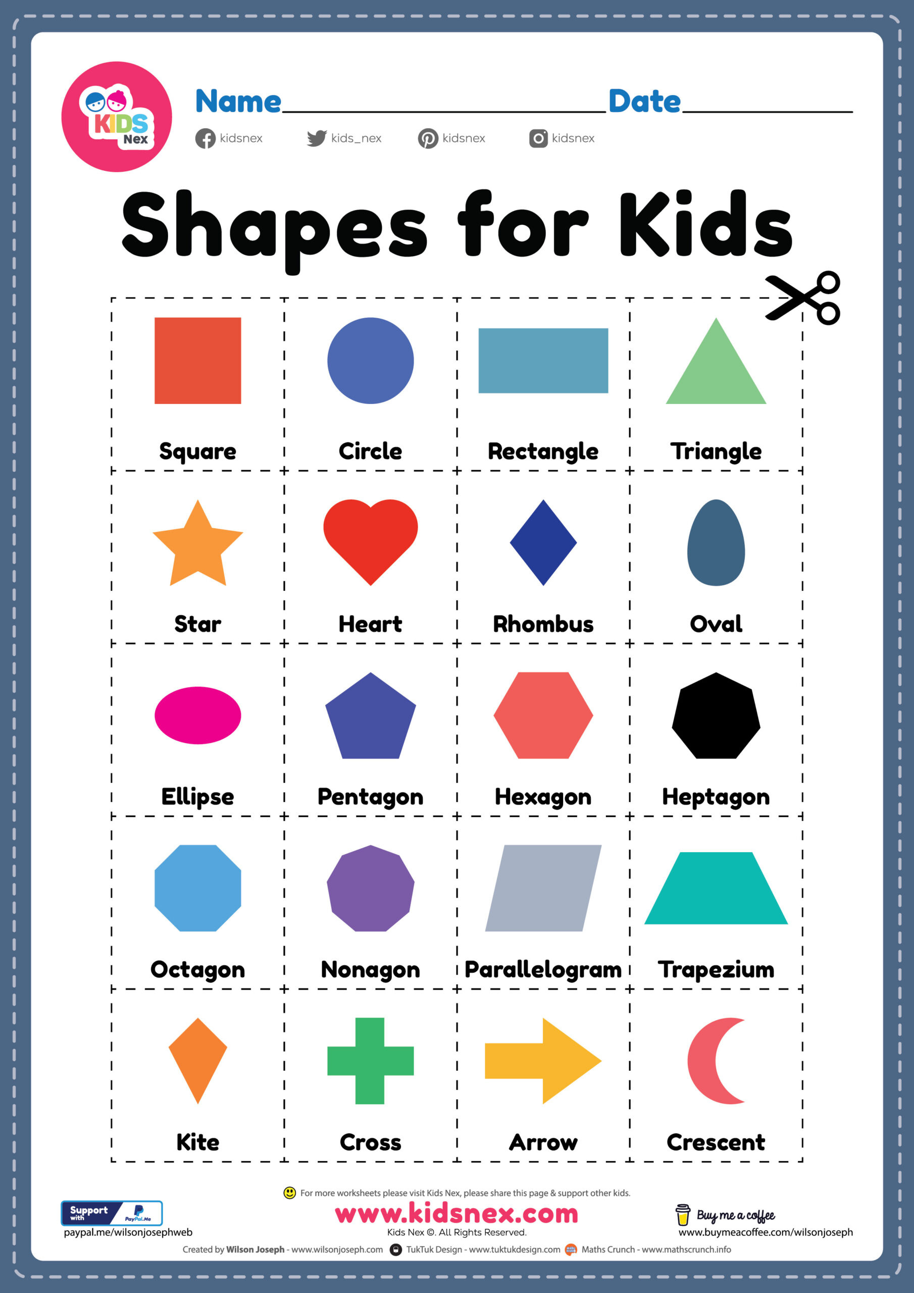 Free Printable Shapes For Preschool Kids - Flash Card Pdf throughout Free Printable Shapes
