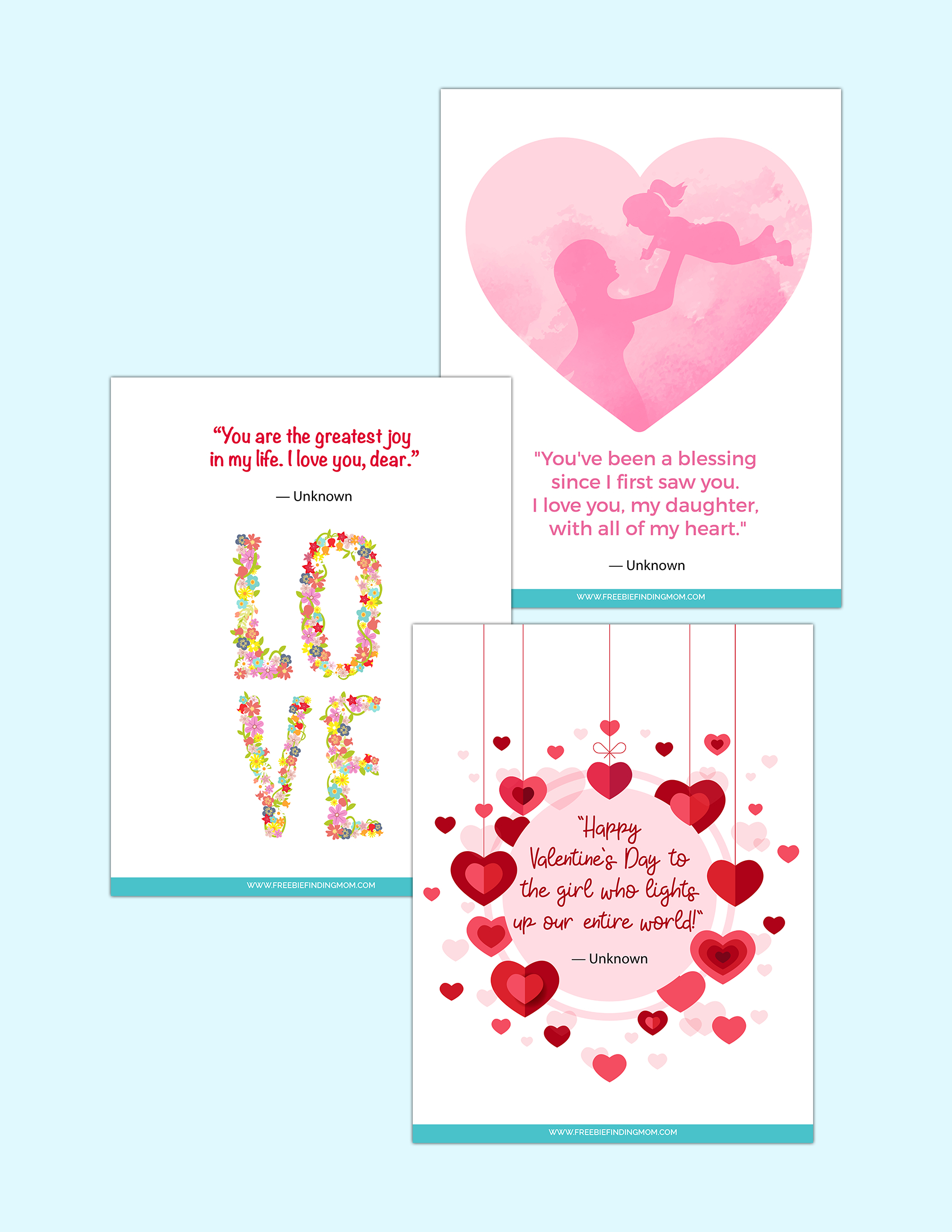 Free Printable Short Valentine Quotes For Daughter From Mom in Free Printable Valentines Day Cards For My Daughter