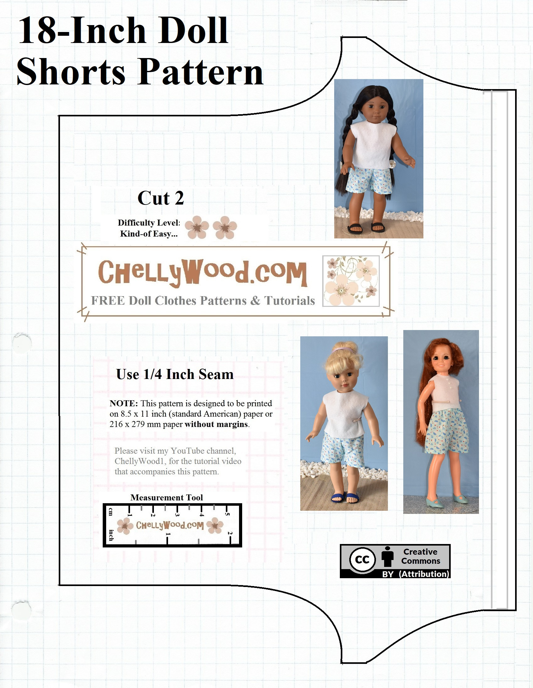 Free Printable Shorts #Patterns For #Americangirl And Other 18 for American Girl Clothes Patterns Free Printable