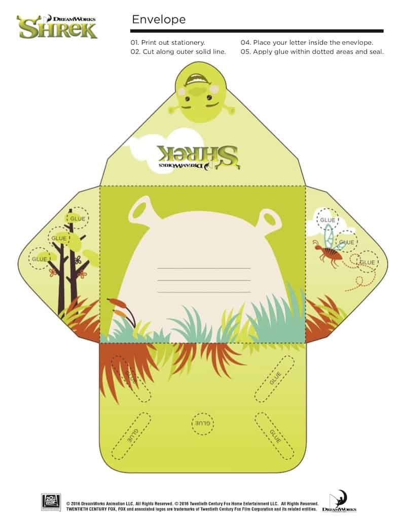 Free Printable Shrek Stationery Set – 101 Party Ideas in Free Printable Shrek Invitations