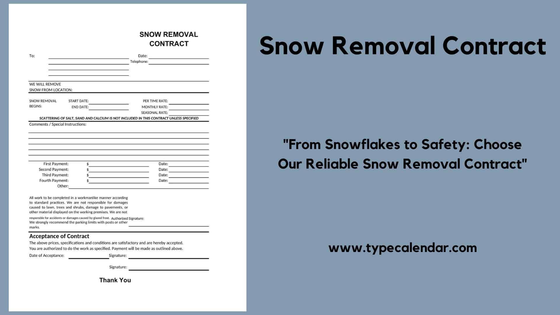 Free Printable Snow Removal Contract Templates [Pdf, Word] with regard to Free Printable Snow Removal Contract