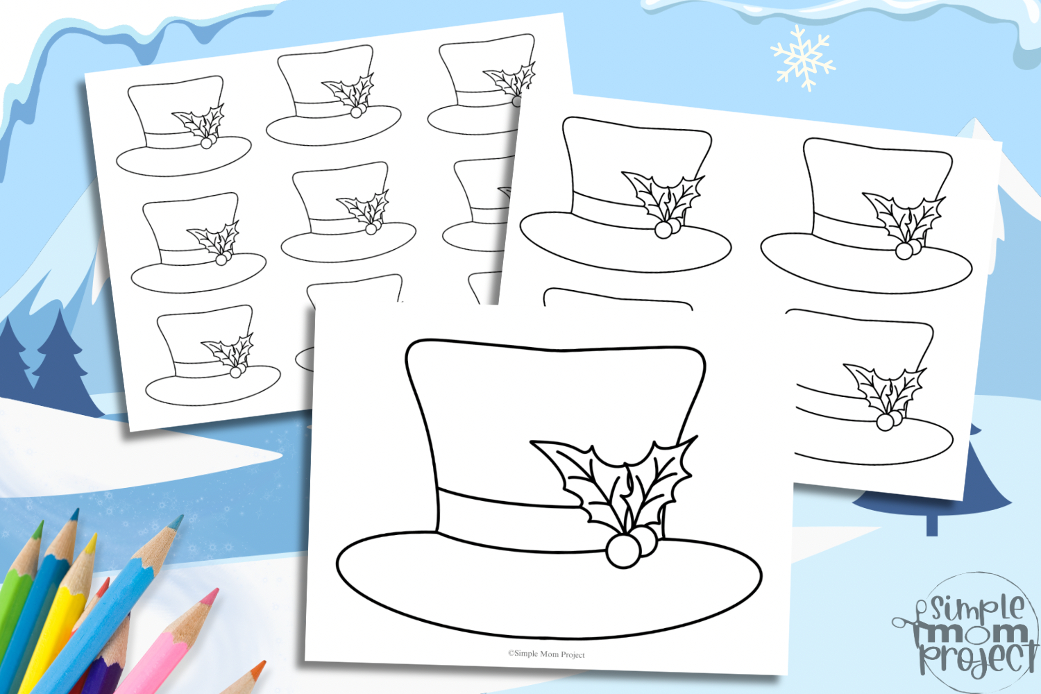 Free Printable Snowman Hat Template - Simple Mom Project regarding Free Printable Snowman Hat Templates
