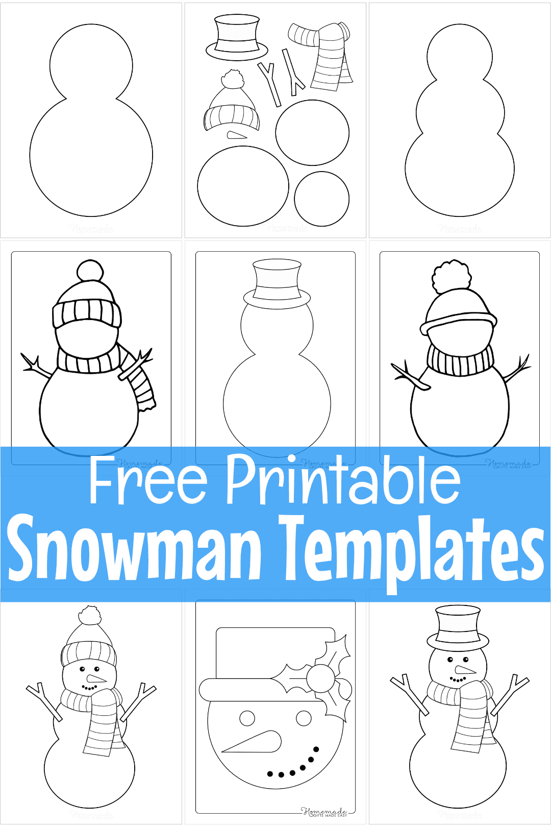 Free Printable Snowman Templates For Crafts inside Free Printable Snowman Patterns