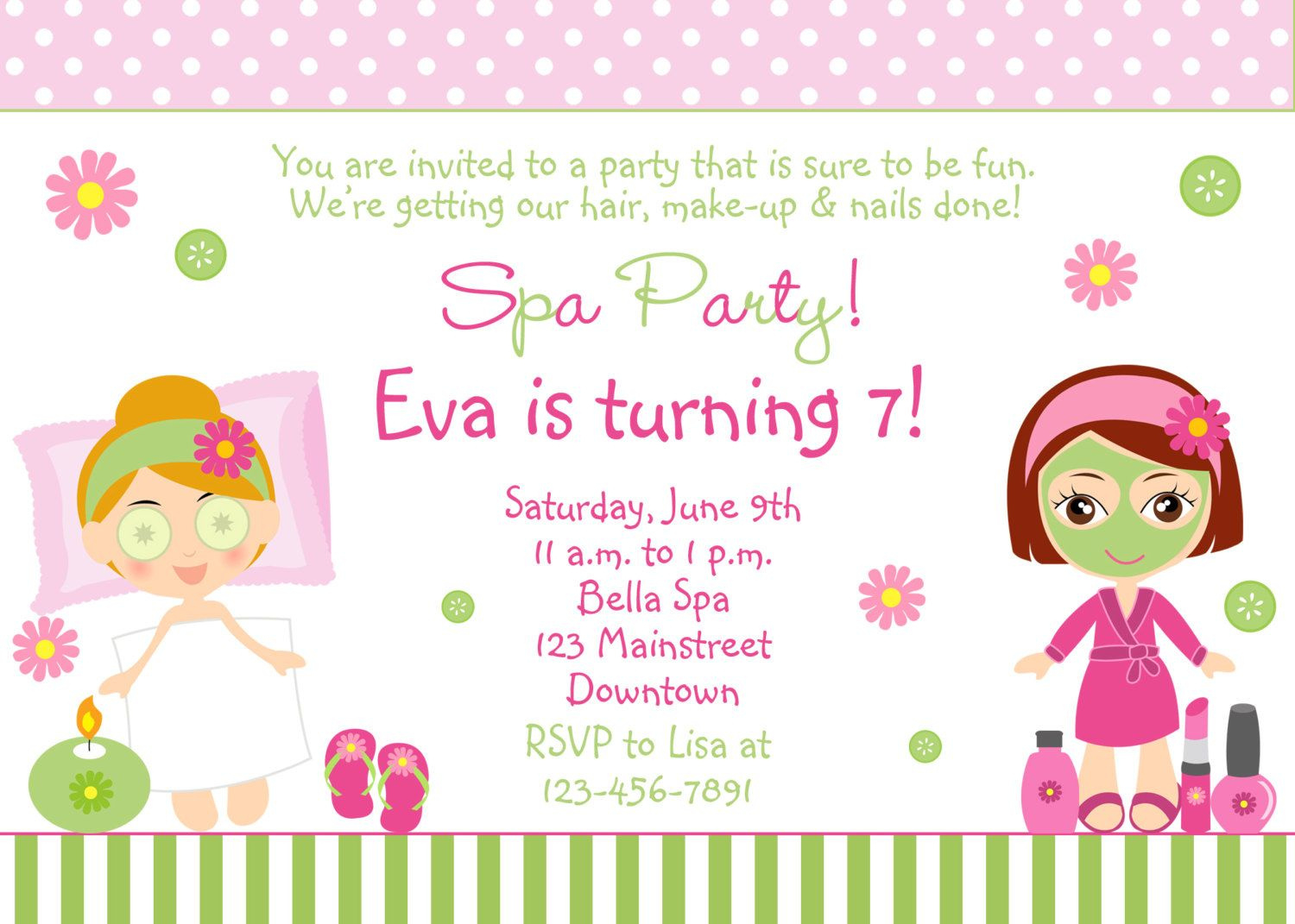 Free Printable Spa Birthday Party Invitations within Free Printable Spa Party Invitations Templates