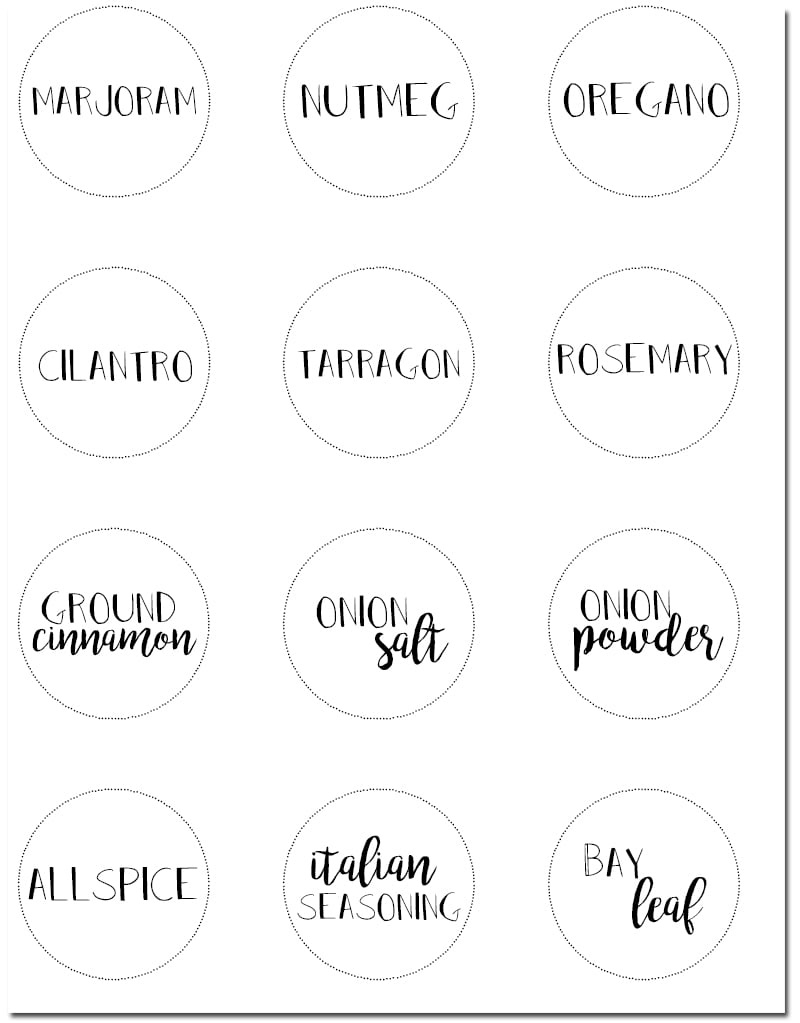 Free Printable Spice Jar Labels | Organized Spice Rack pertaining to Free Printable Spice Labels