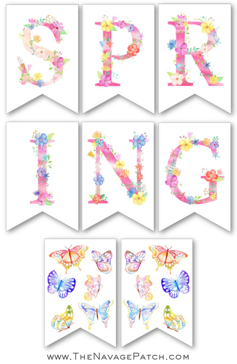 Free Printable Spring Banner - The Navage Patch with Free Printable Spring Decorations