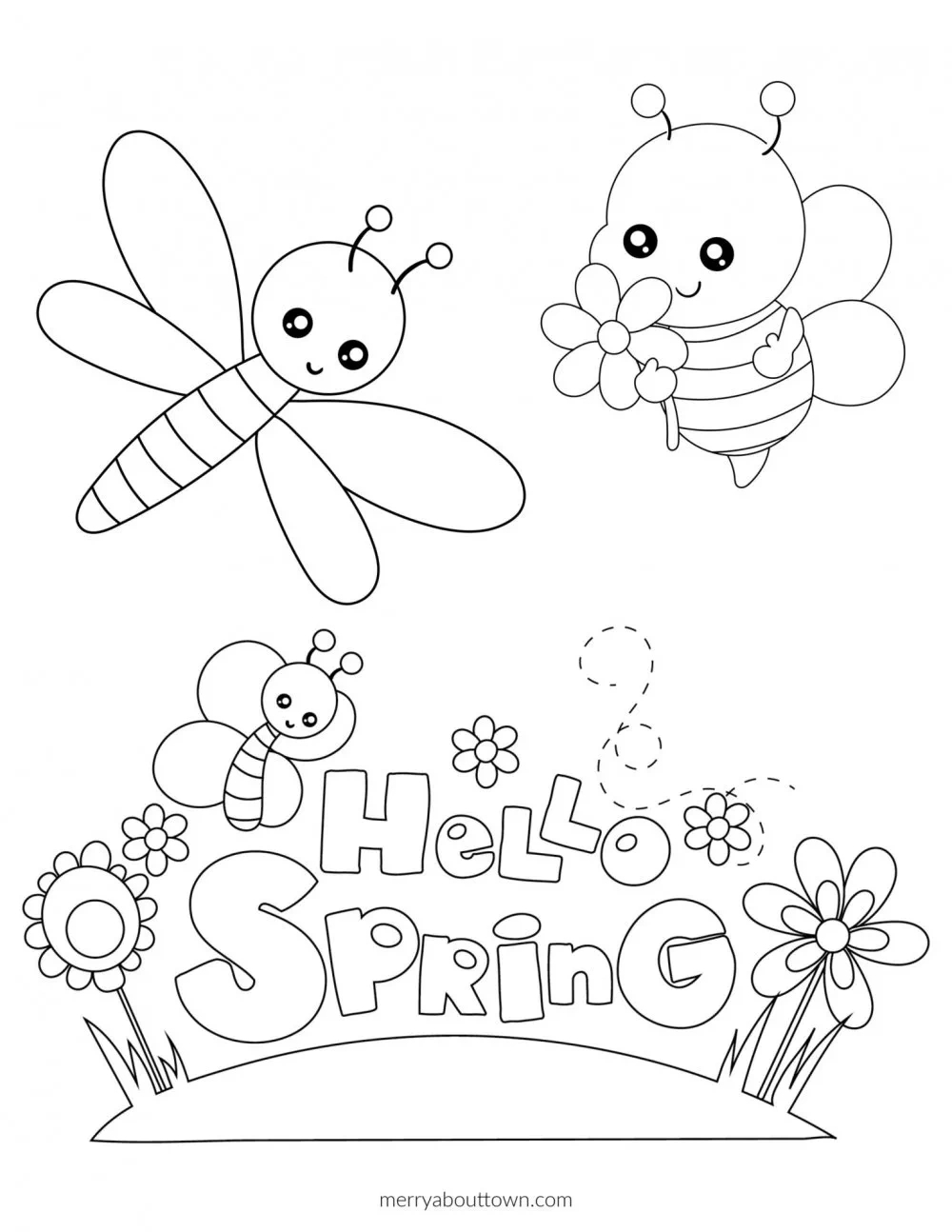 Free Printable Spring Coloring Sheets - Merry About Town regarding Free Printable Spring Coloring Pages
