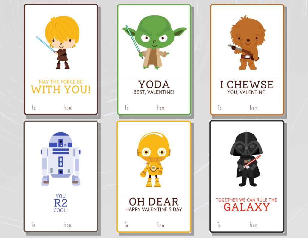 Free Printable Star Wars Valentine Cards | Baking You Happier with regard to May The Force Be With You Free Printable