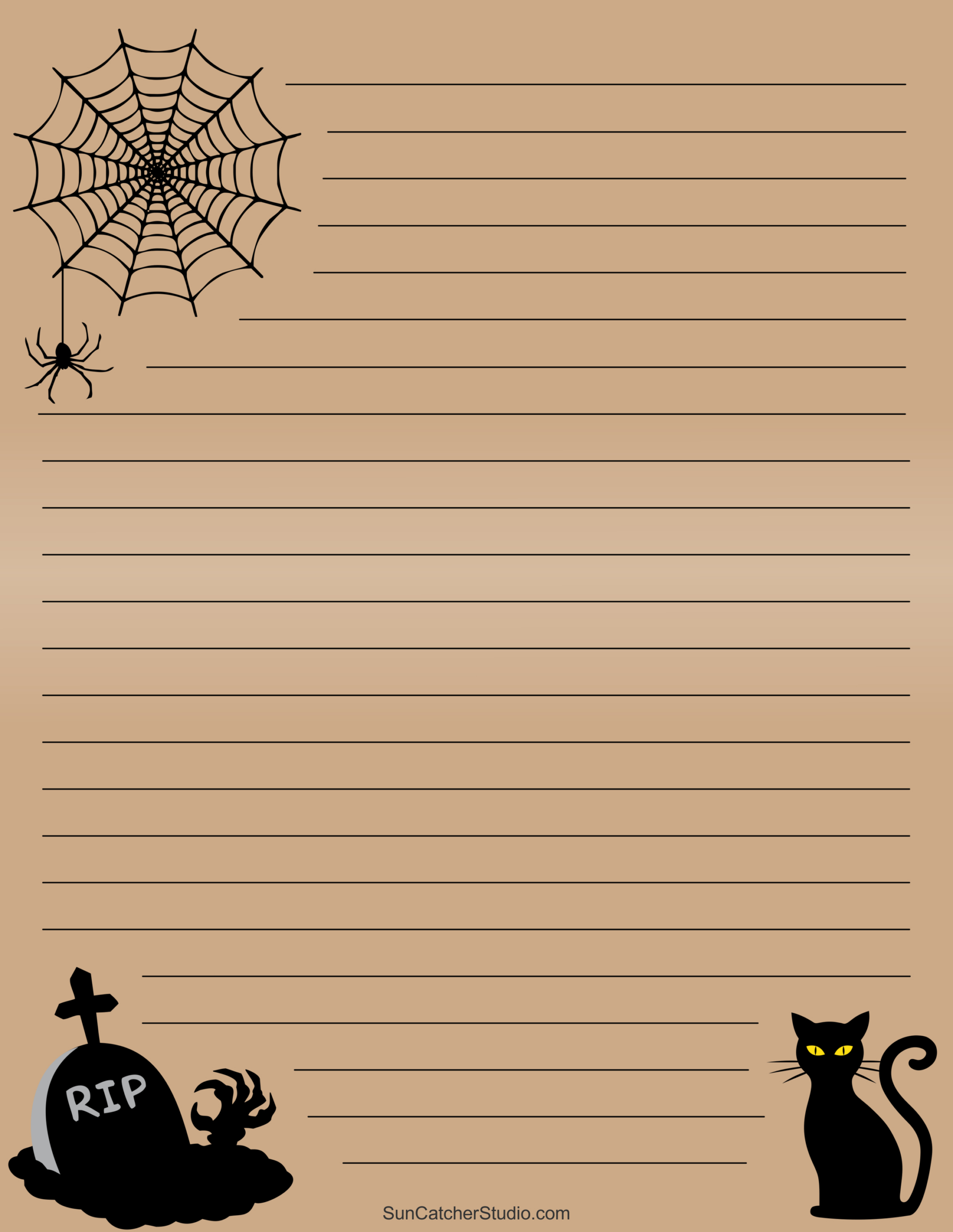 Free Printable Stationery And Lined Letter Writing Paper – Diy for Free Printable Halloween Stationery