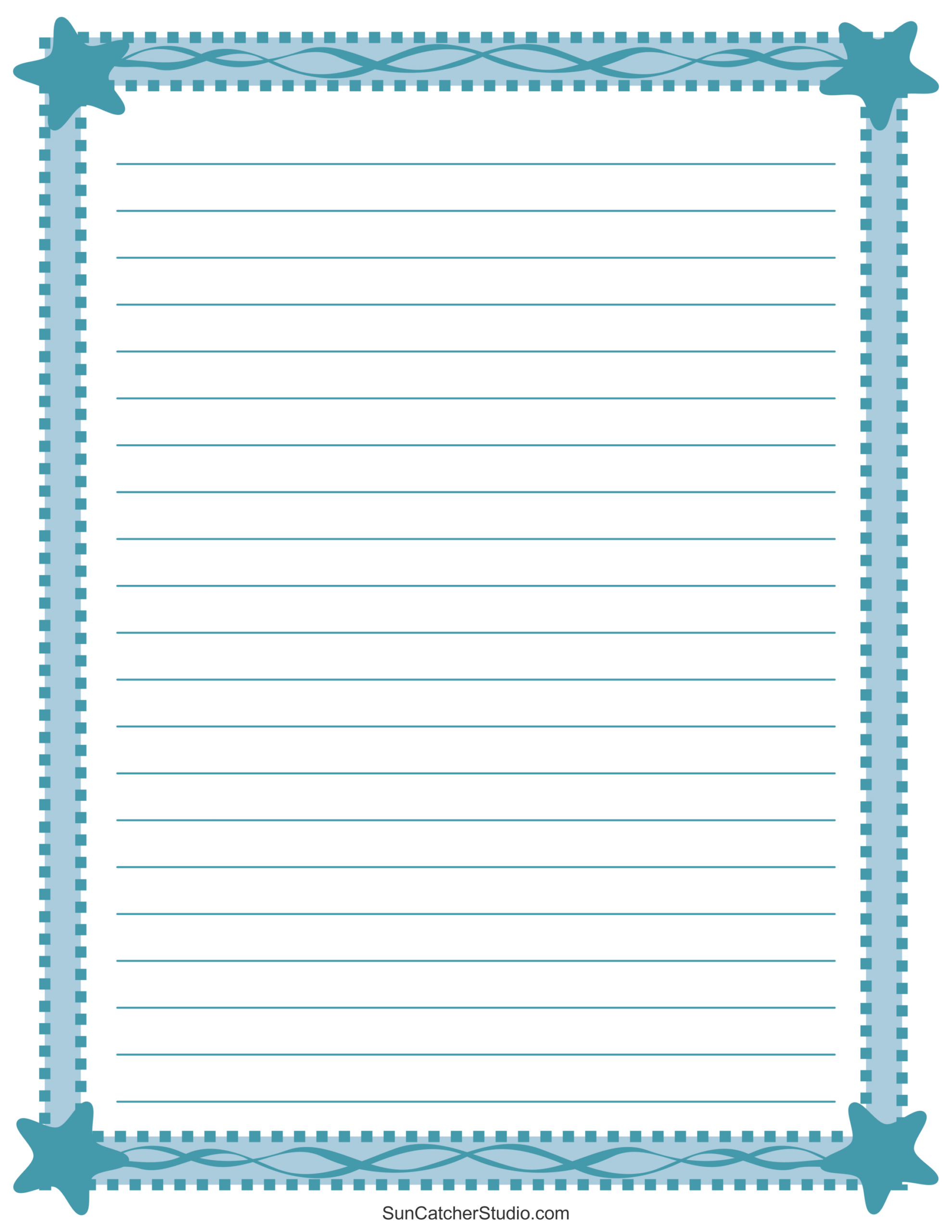 Free Printable Stationery And Lined Letter Writing Paper – Diy with Writing Borders Free Printable