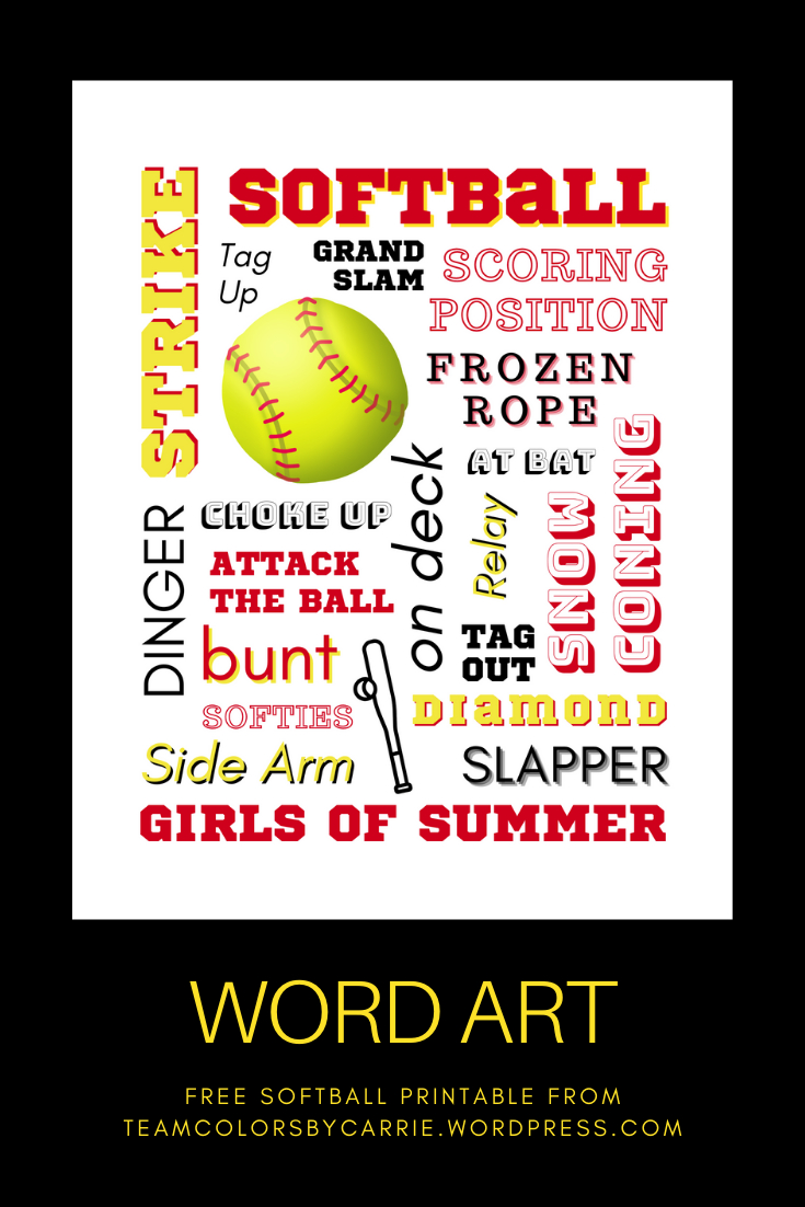 Free Printable Subway Art For Your Favorite Softball Lover – Team in Free Printable Softball Images