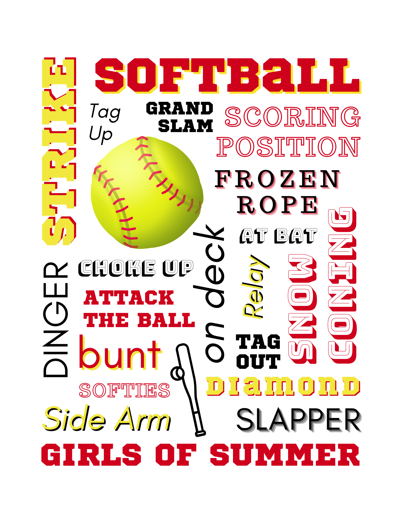 Free Printable Subway Art For Your Favorite Softball Lover – Team inside Free Printable Softball Pictures