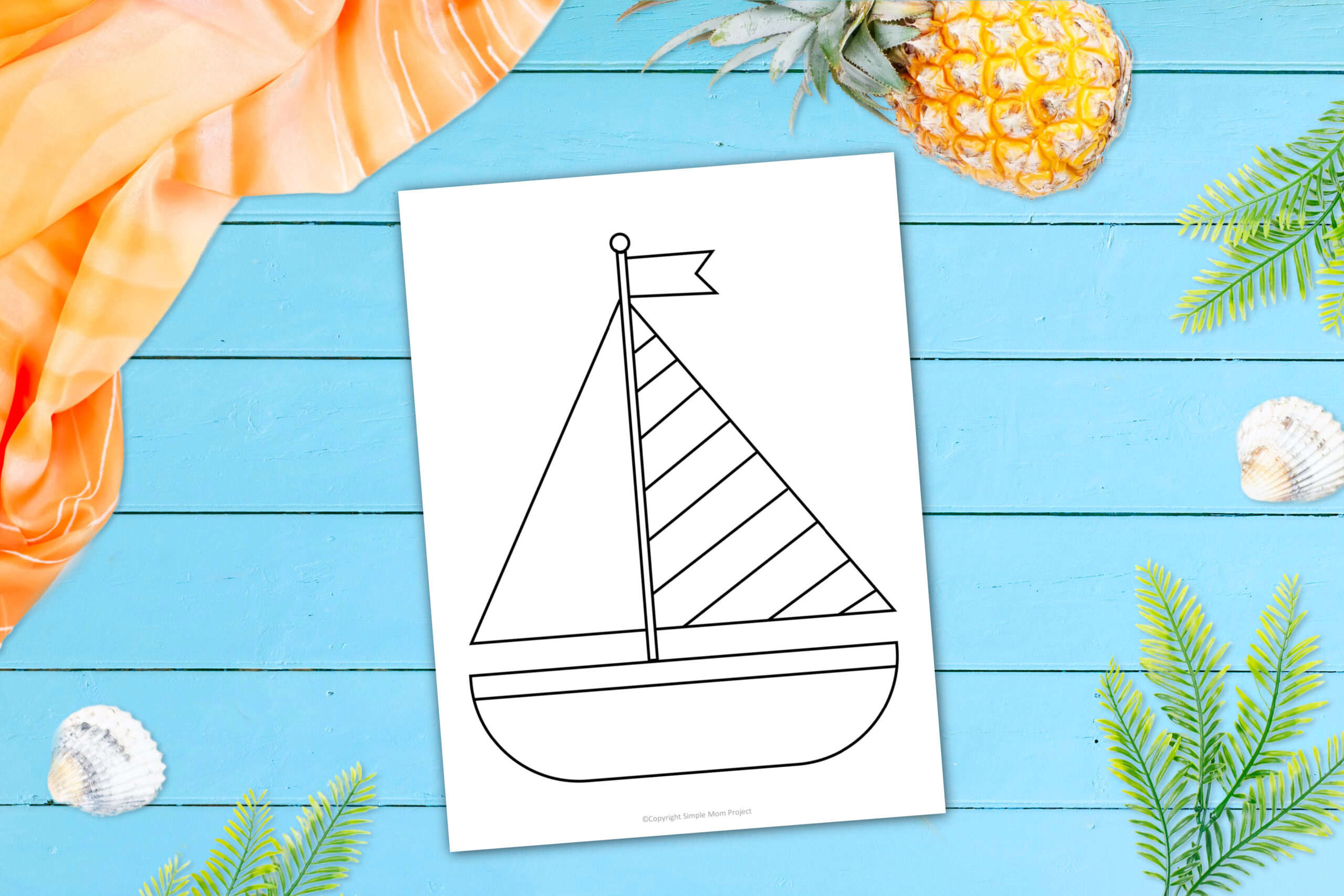 Free Printable Summer Sailboat Template - Simple Mom Project regarding Free Printable Sailboat Template