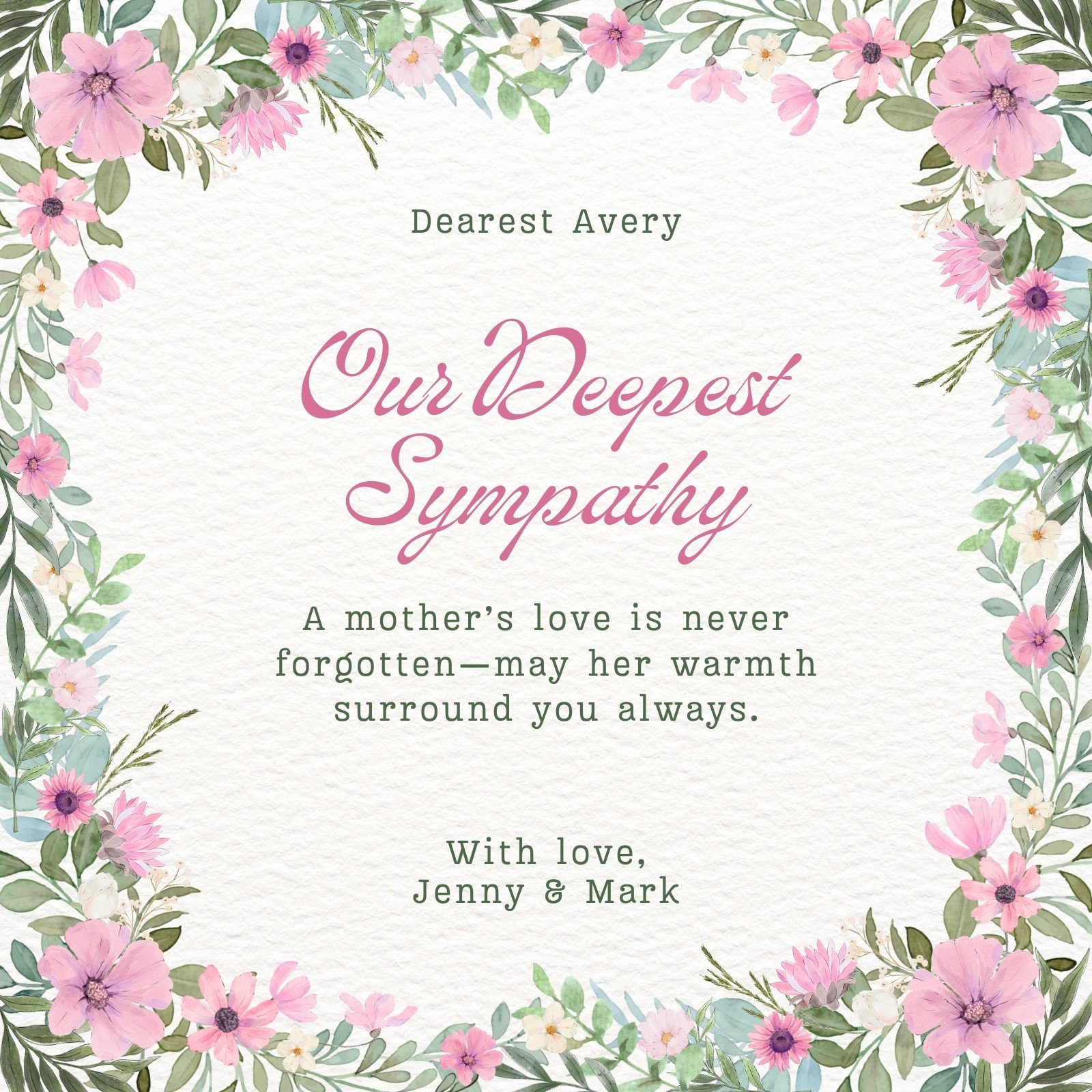 Free Printable Sympathy Card Templates To Customize | Canva with regard to Free Printable Sympathy Verses