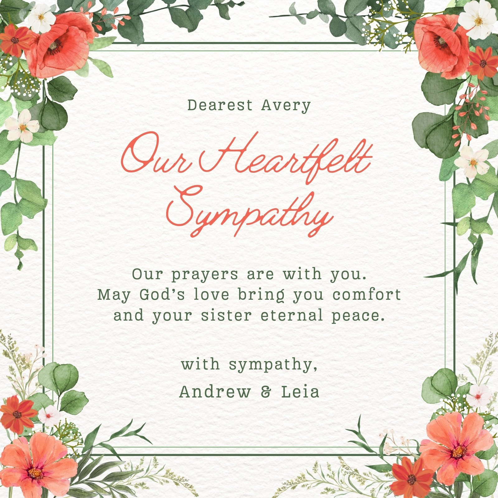Free Printable Sympathy Card Templates To Customize | Canva with regard to Free Printable Sympathy Verses