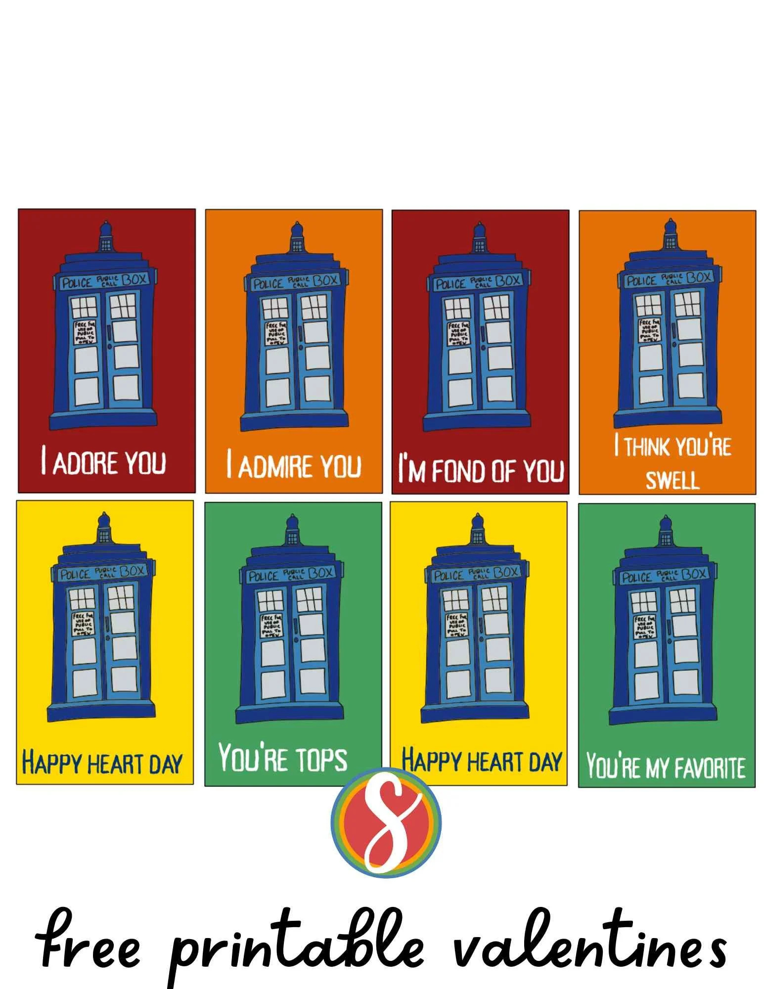 Free Printable Tardis Valentines — Stevie Doodles with regard to Free Printable Doctor Who Valentines