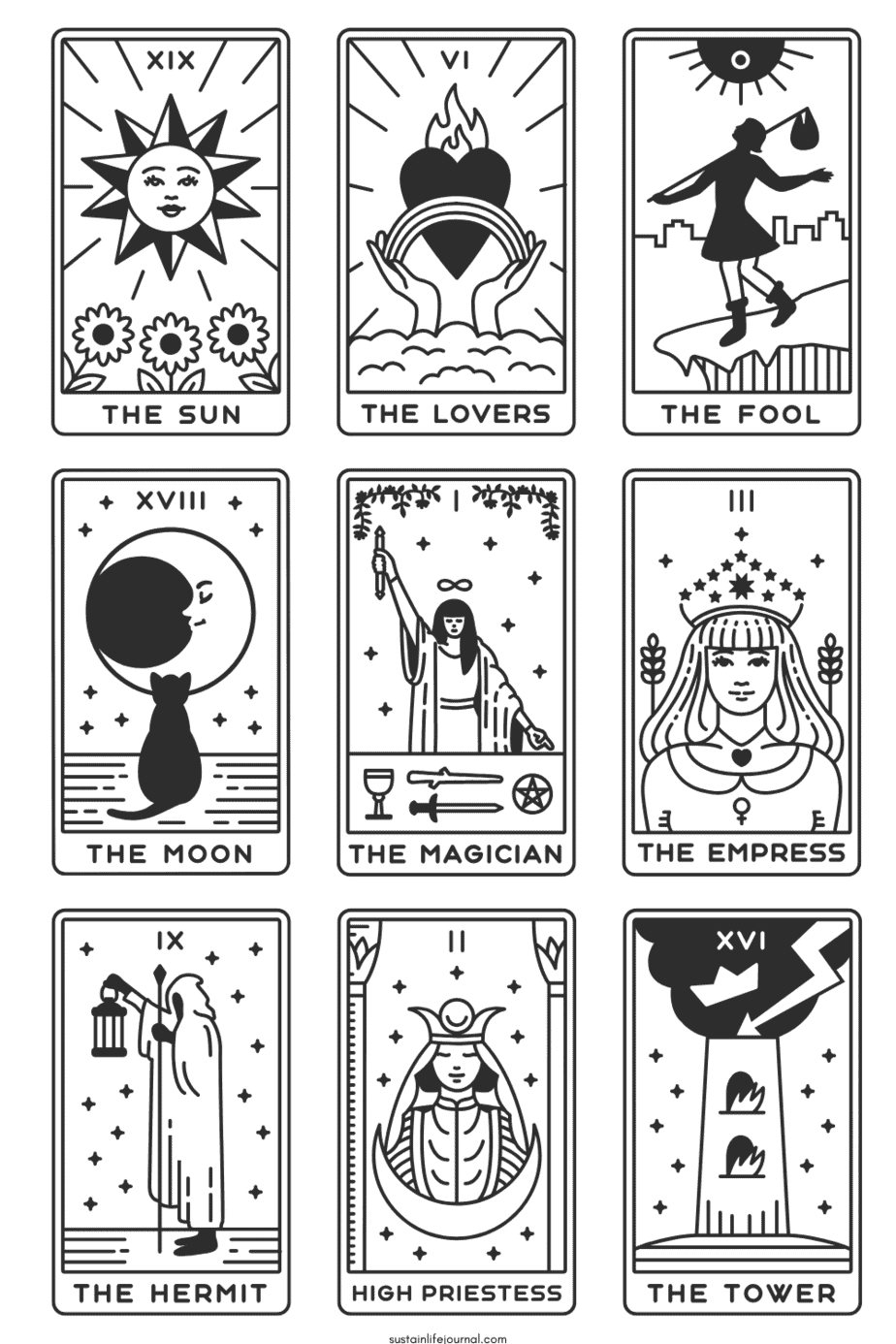 Free Printable Tarot Cards - Sustain Life Journal in Printable Tarot Cards Pdf Free