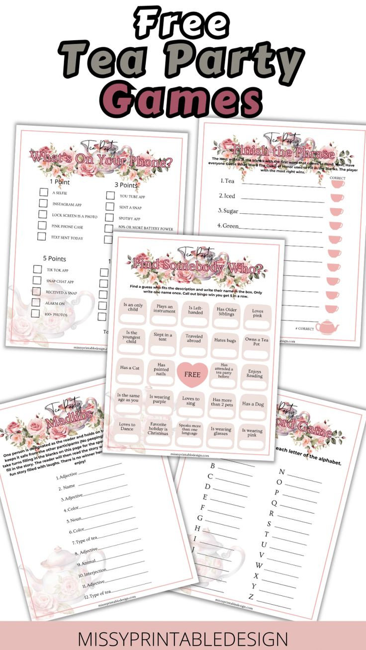 Free Printable Tea Party Games - Missyprintabledesign inside Free Printable Tea Party Games