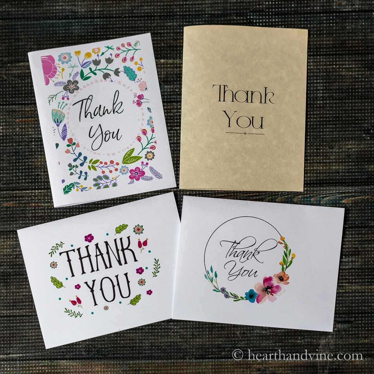 Free Printable Thank You Cards | Hearth And Vine in Free Printable Greeting Cards For All Occasions