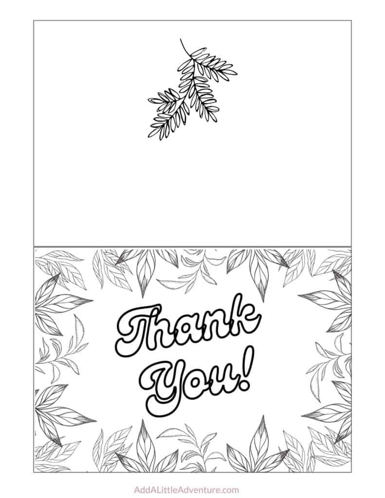 Free Printable Thank You Cards To Color - Add A Little Adventure for Free Printable Thank You Notes