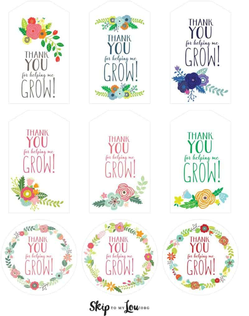 Free Printable Thank You For Helping Me Grow Gift Tags | Skip To within Thanks For Helping Me Grow Free Printable
