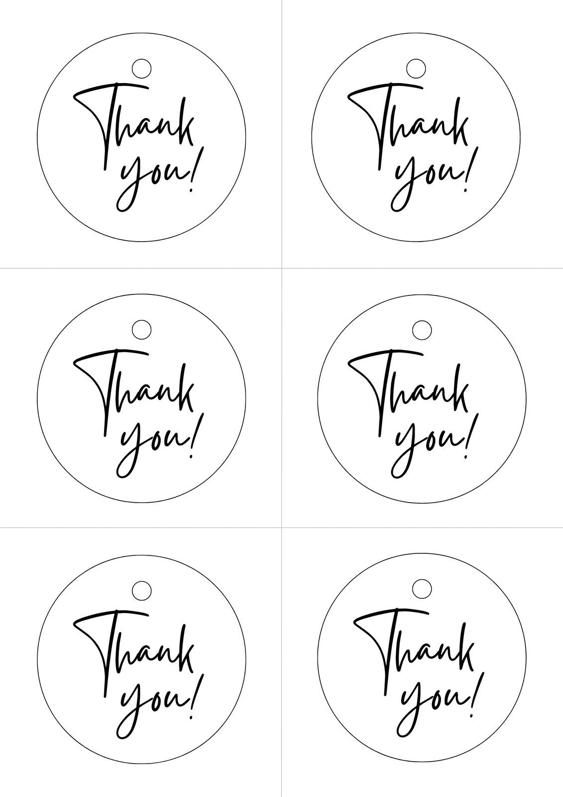 Free Printable Thank You Tags - 300 Tags | Printabulls in Free Printable Thank You Tags