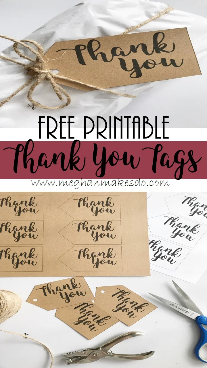 Free Printable Thank You Tags — Meghan Makes Do in Free Printable Thank You Tags