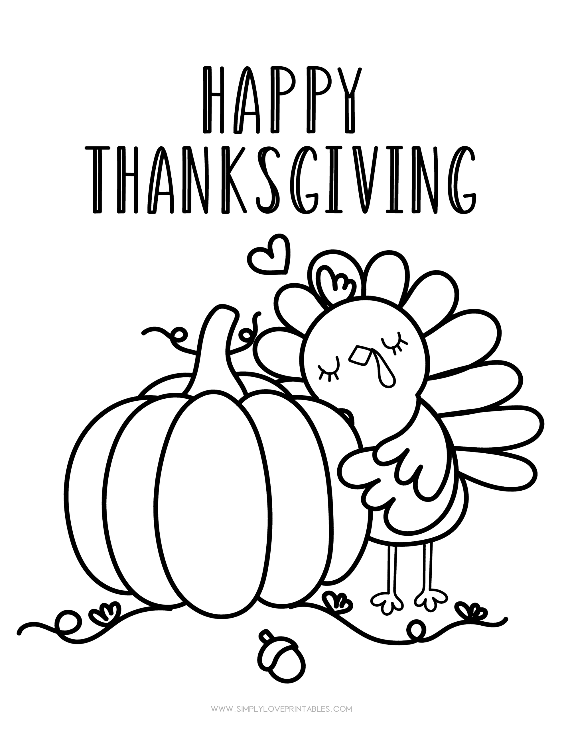 Free Printable Thanksgiving Coloring Pages - Simply Love regarding Free Printable Thanksgiving Images