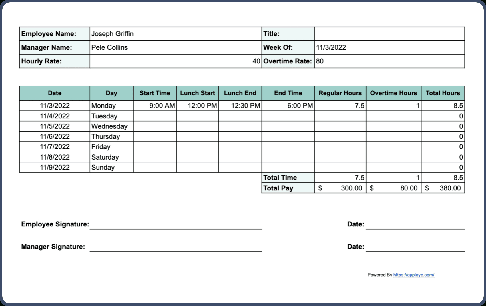Free Printable Timesheet Templates (Excel, Word, Pdf) pertaining to Timesheet Template Free Printable